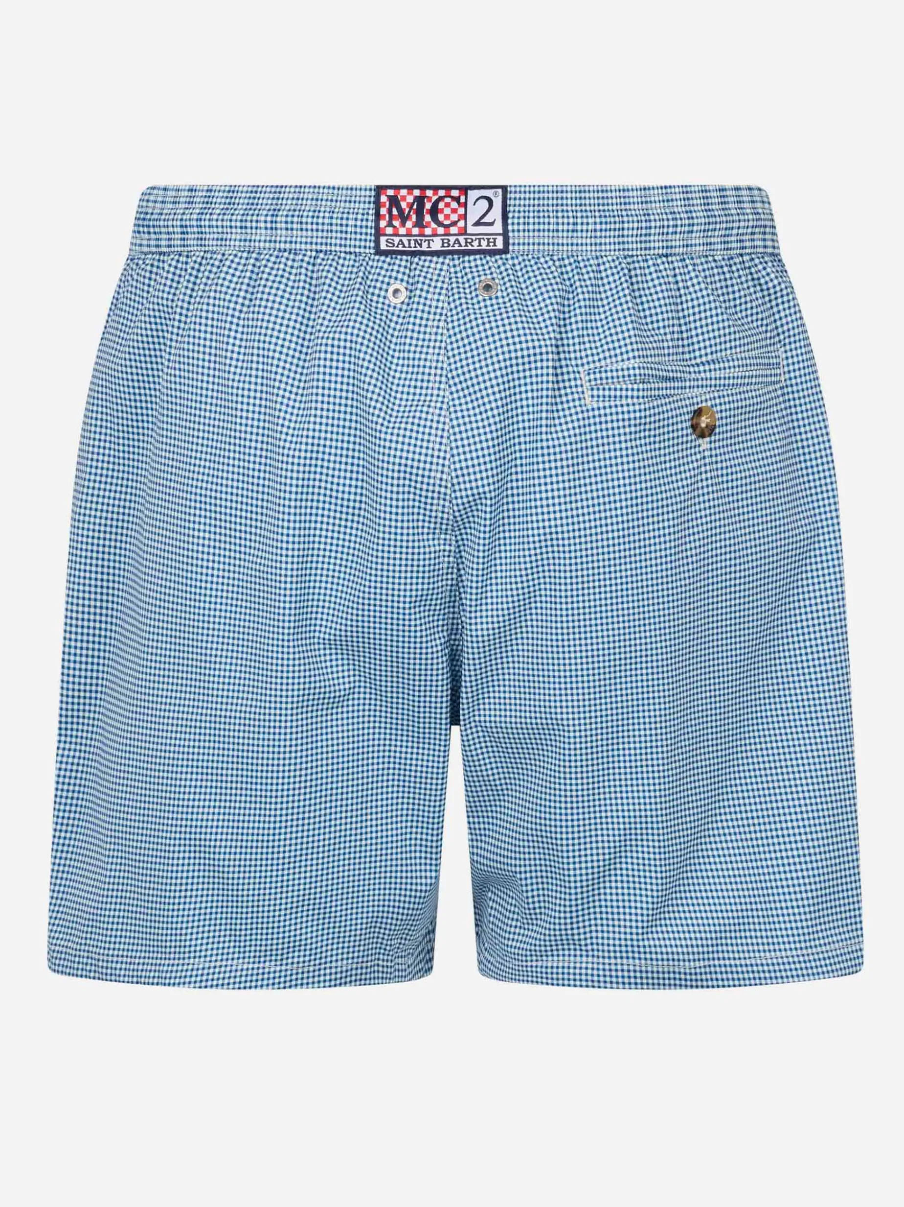 Man Comfort Light Badeshorts mit Gingham-Print