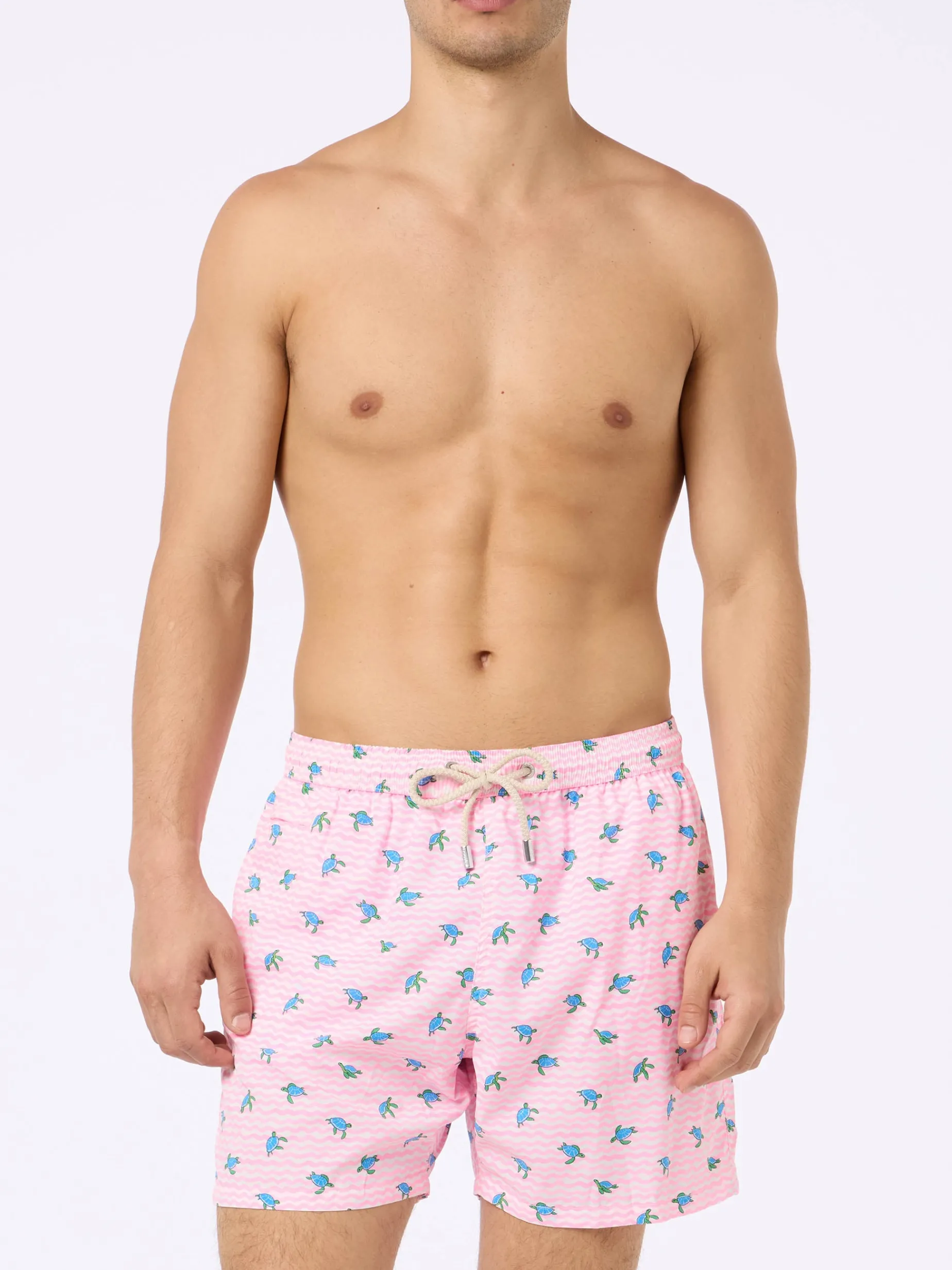 Man Comfort Light Badeshorts mit Meeresschildkröten-Print