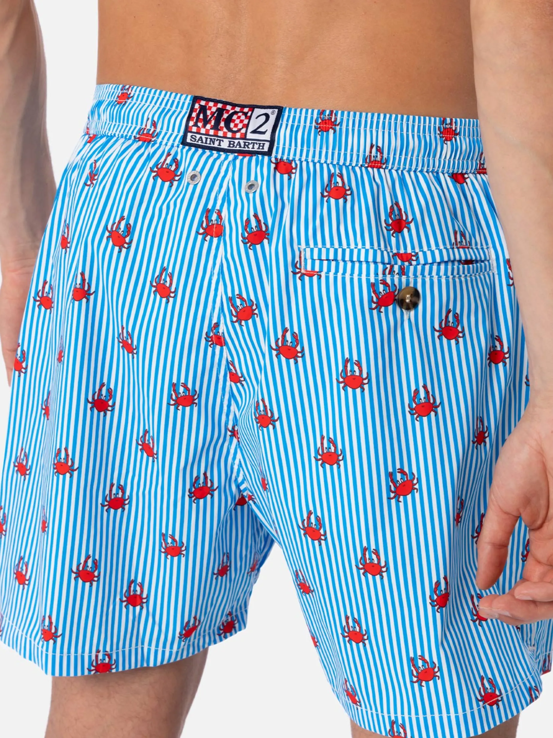 Man Comfort Light Badeshorts mit Krabben-Print