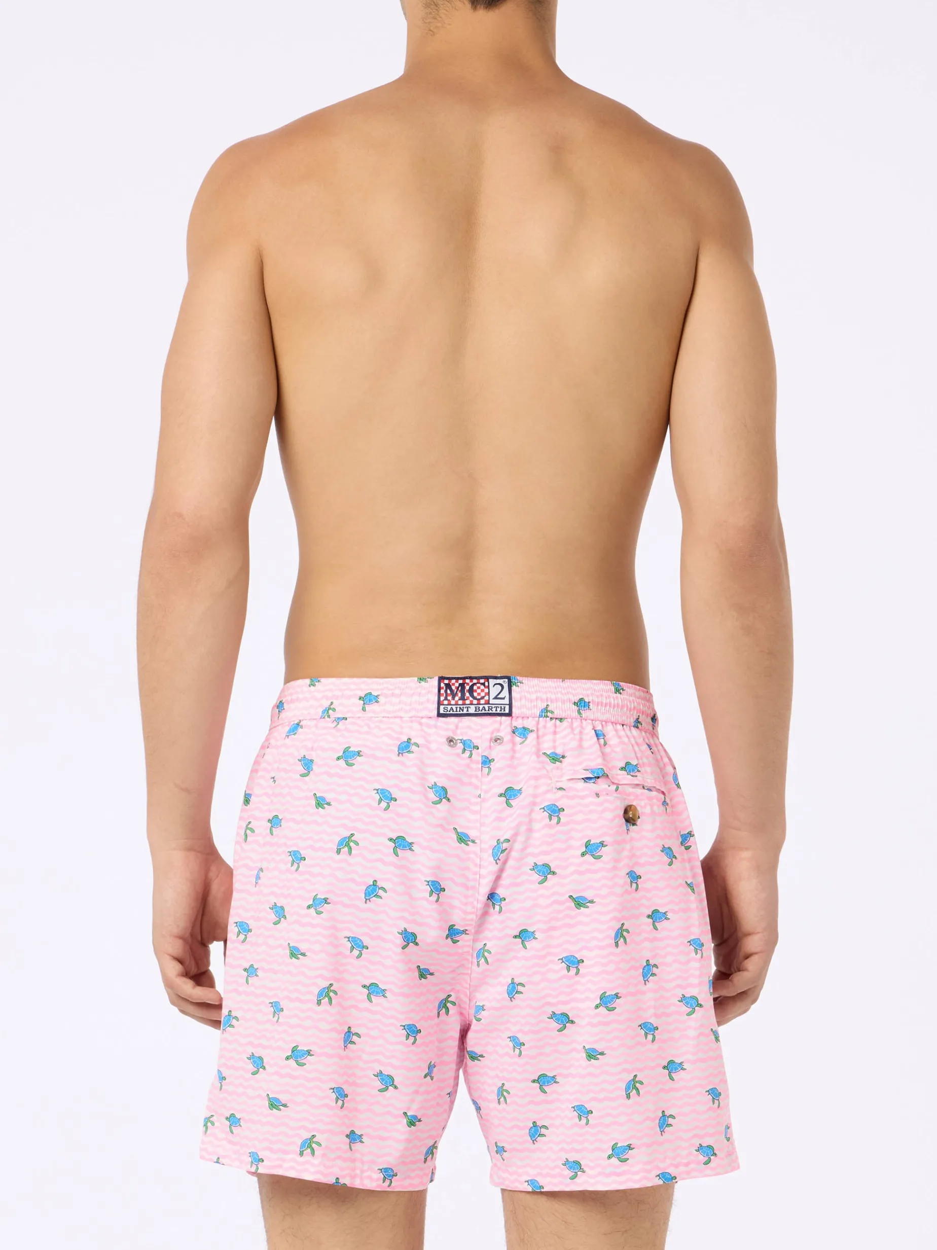Man Comfort Light Badeshorts mit Meeresschildkröten-Print