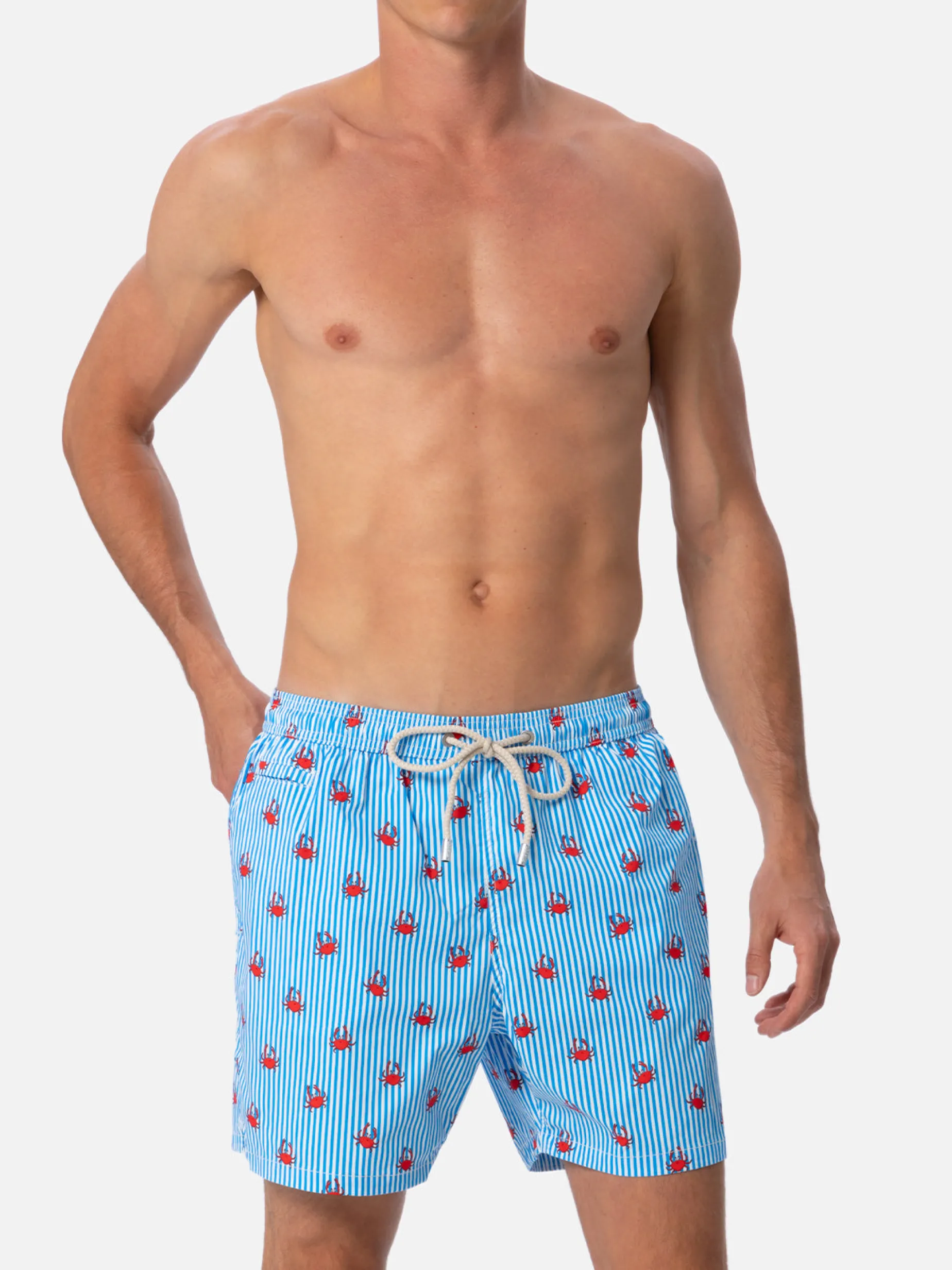 Man Comfort Light Badeshorts mit Krabben-Print