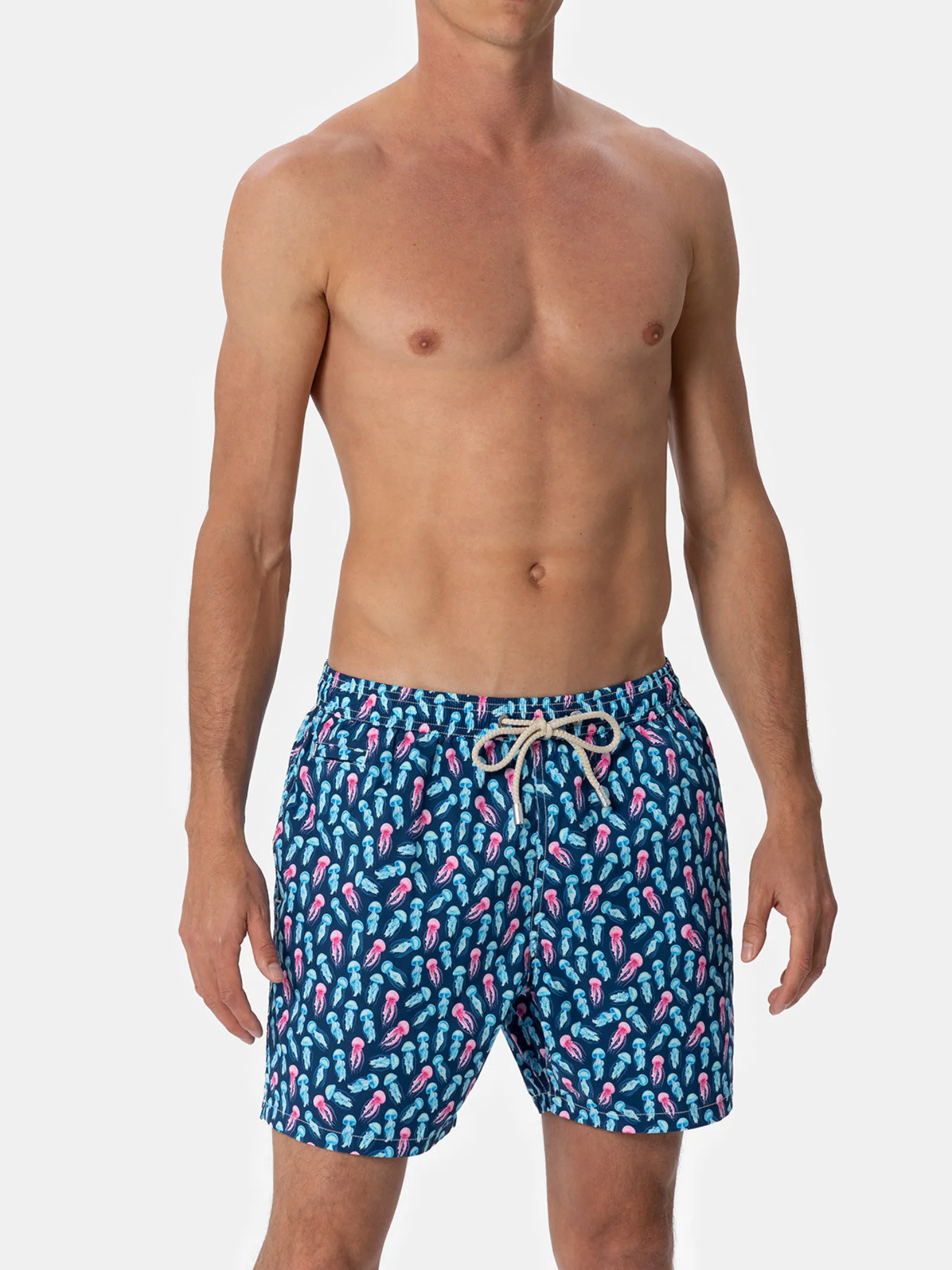 Man Comfort Light Badeshorts mit Quallen-Print