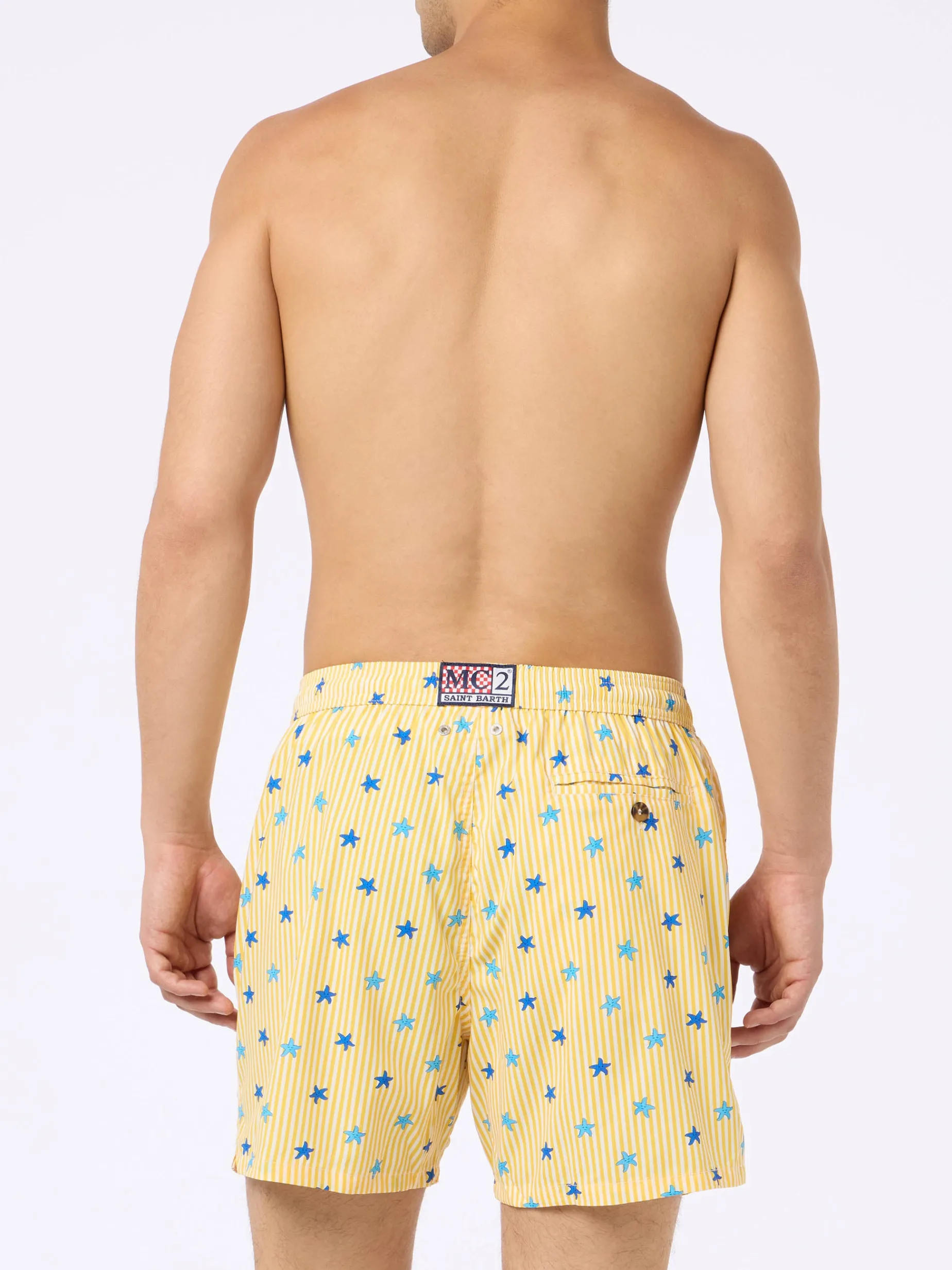 Man Comfort Light Badeshorts mit Seestern-Print