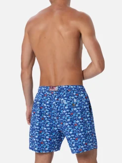 Man Comfort Light Badeshorts mit Fischaufdruck