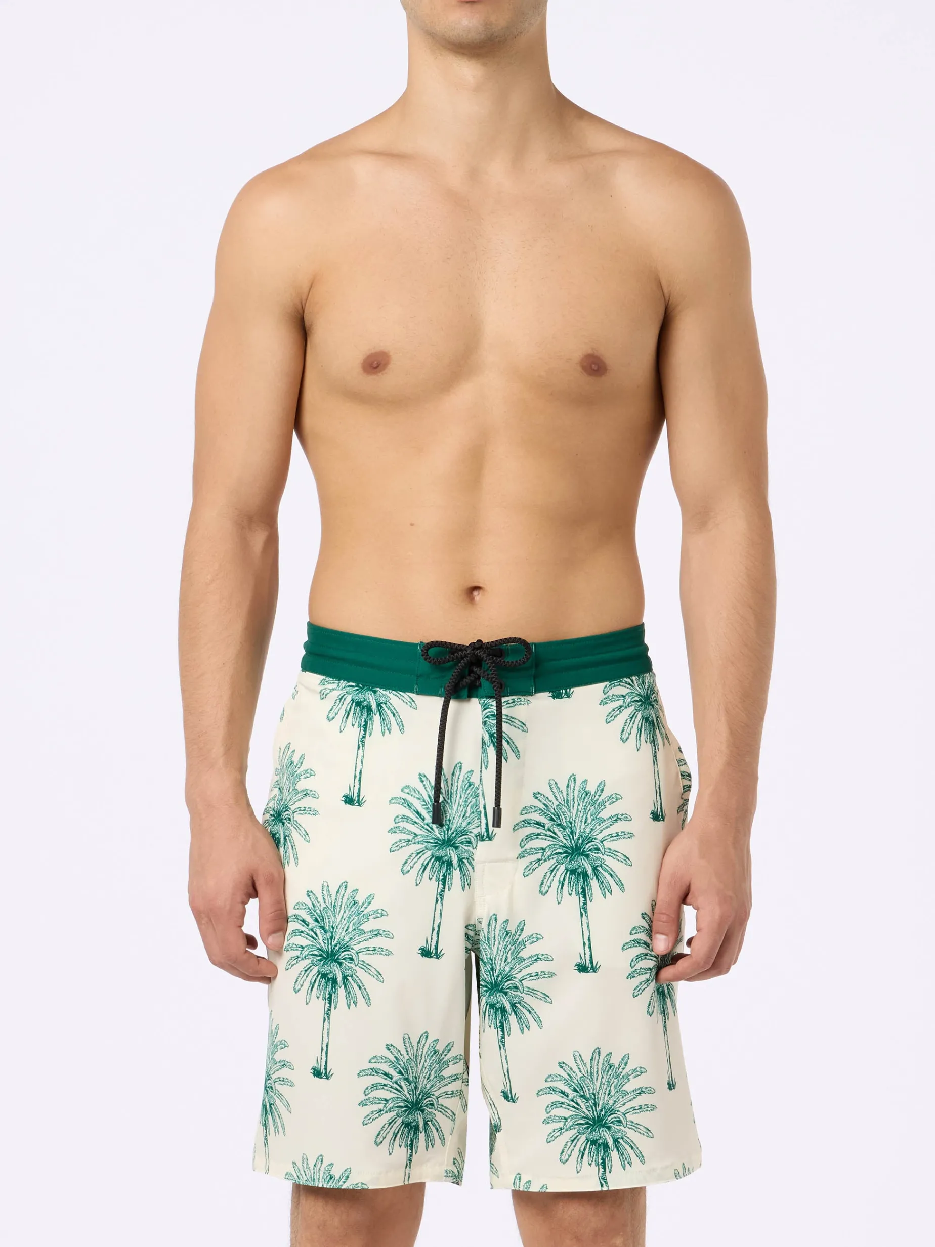 Man Comfort Surf Badeshorts mit Palmenprint