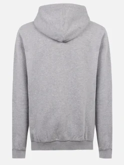 Man grey zipped and hooded sweatshirt with St. Barth embroidery
