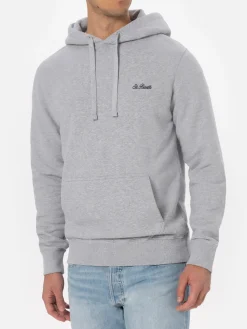 Man mélange grey sweatshirt Tribeca with St. Barth embroidery