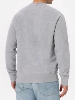 Man mélange grey sweatshirt with St. Barth embroidery