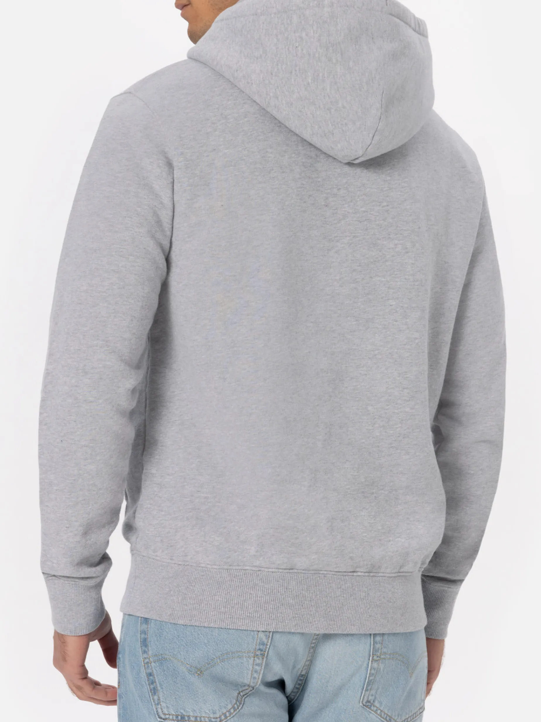 Man mélange grey sweatshirt Tribeca with St. Barth embroidery