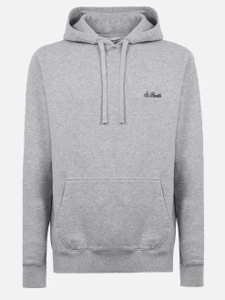 Man mélange grey sweatshirt Tribeca with St. Barth embroidery