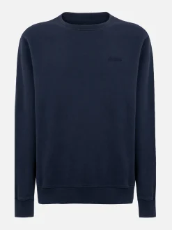 Man navy blue sweastshirt with St. Barth embroidery