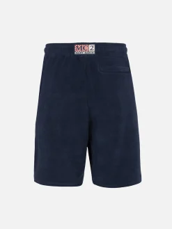 Marineblaue Frottee-Bermudashorts für Herren von Rande Sponge