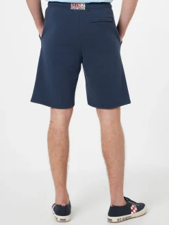Marineblaue Herren-Bermudashorts aus Baumwollfleece Randle