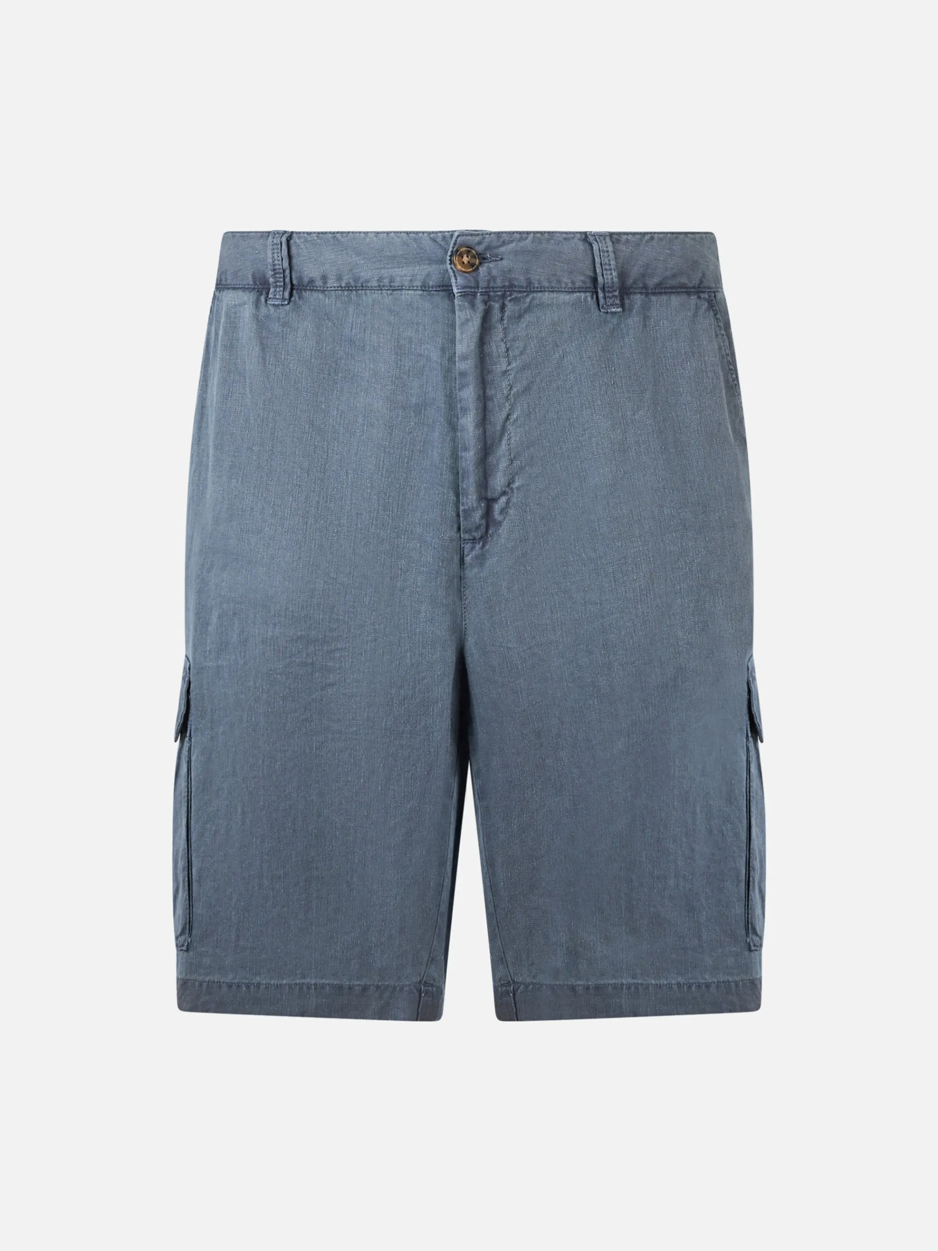 Marineblaue Herren-Bermudashorts aus Leinen von Rodi