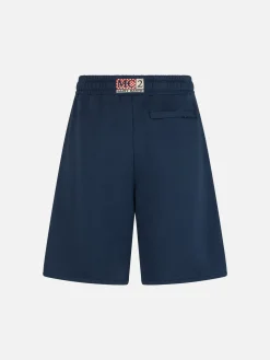 Marineblaue Herren-Bermudashorts aus Baumwollfleece Randle