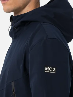 Marineblaue 3-Lagen-Kapuzenjacke Parson für Herren