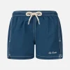 Marineblaue mittellange Badeshorts für Jungen Patmos Jr