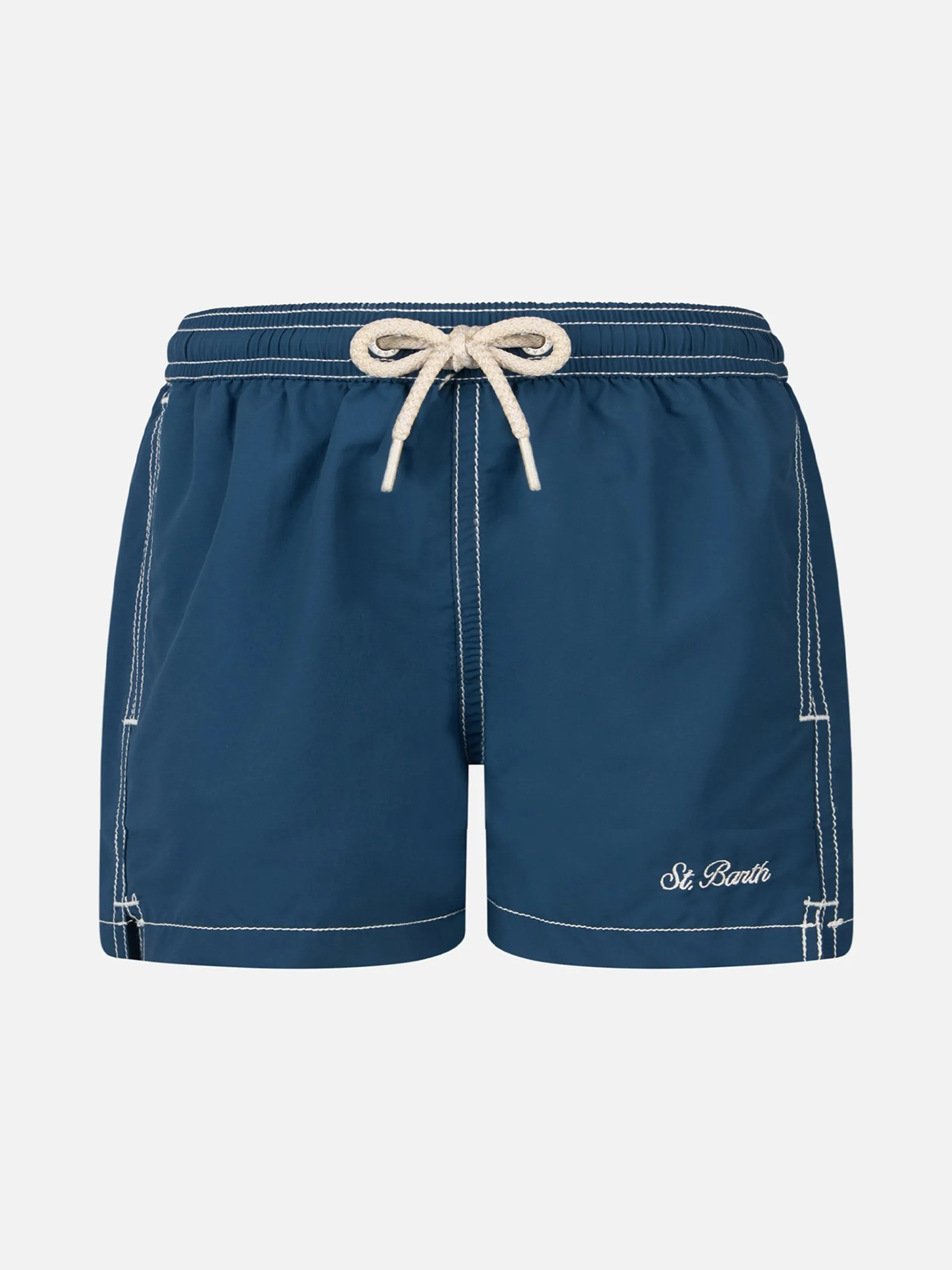 Marineblaue mittellange Badeshorts für Jungen Patmos Jr