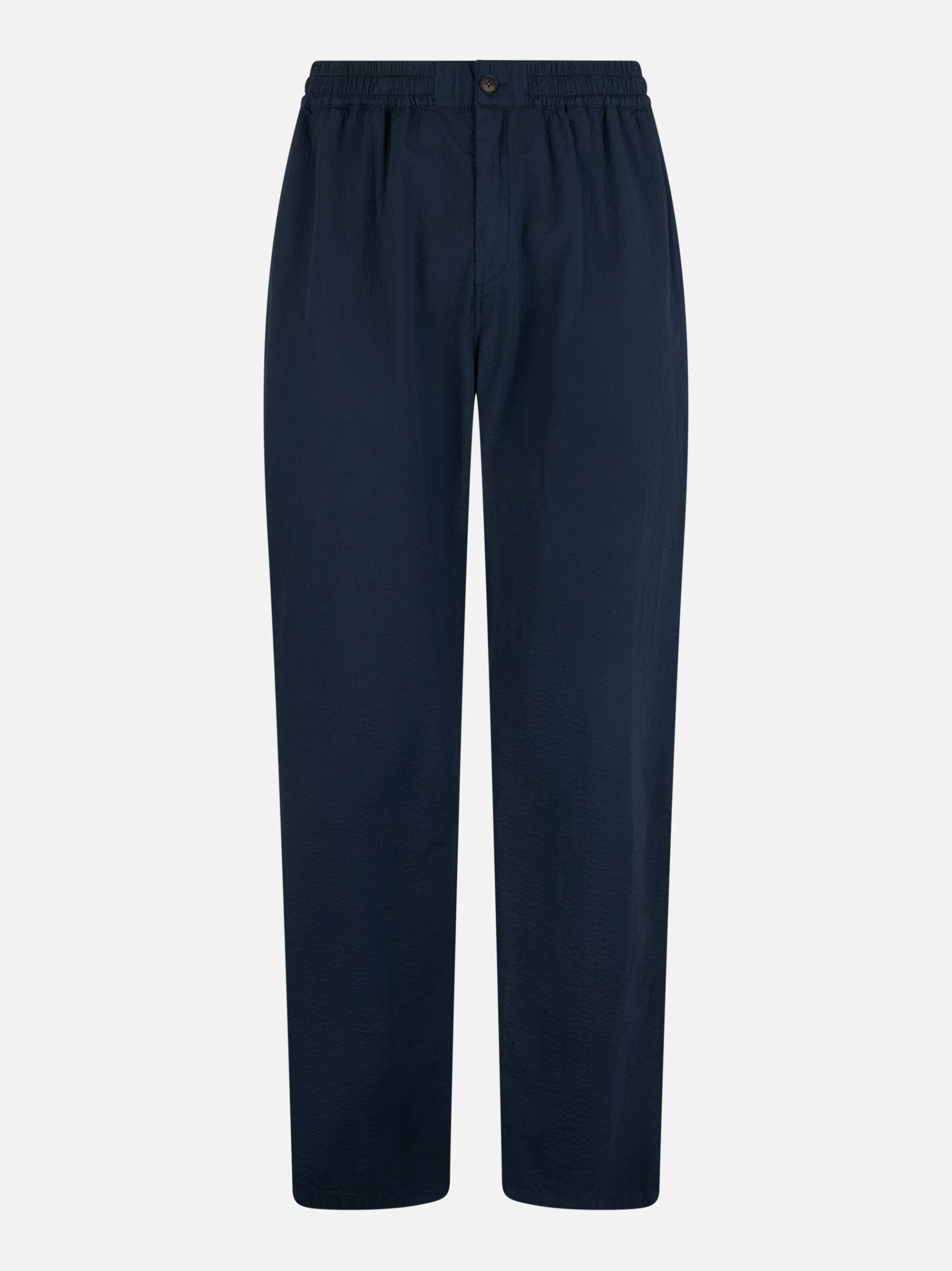 Marineblaue Seersucker-Baumwollhose für Herren von Relais