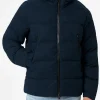 Marineblaue Steppjacke aus Flanell mit Kapuze für Herren von Maier