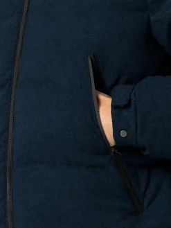 Marineblaue Steppjacke aus Flanell mit Kapuze für Herren von Maier