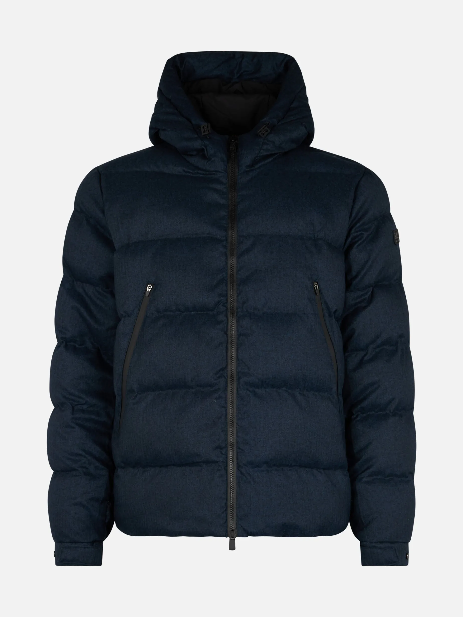 Marineblaue Steppjacke aus Flanell mit Kapuze für Herren von Maier