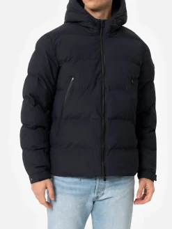 Marineblaue Steppjacke mit Kapuze für Herren von Maier