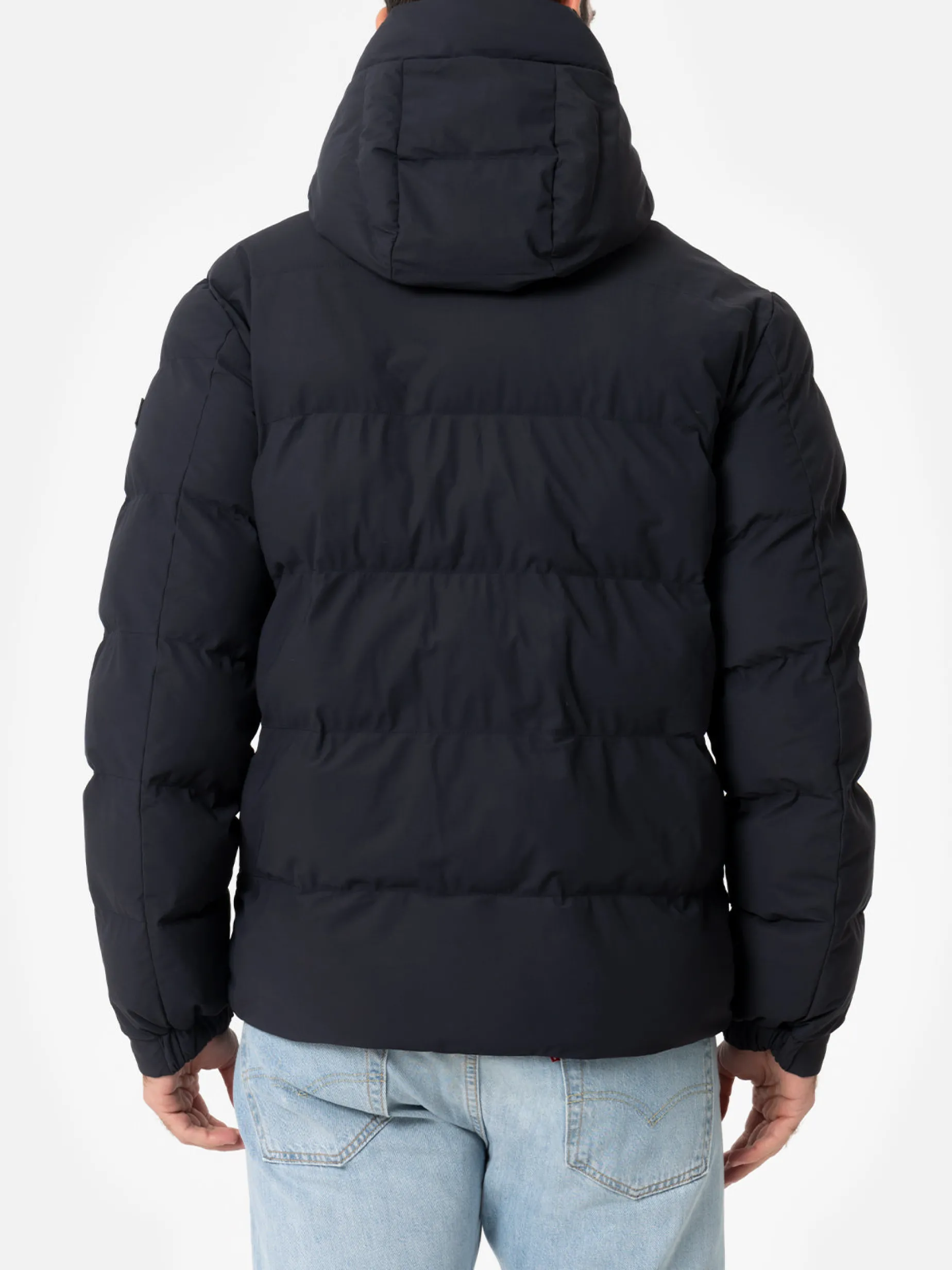 Marineblaue Steppjacke mit Kapuze für Herren von Maier