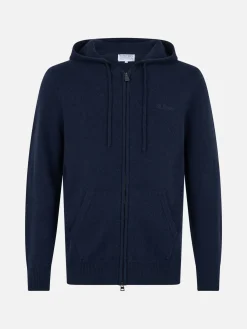 Marineblauer Kapuzenpullover aus Lambswool für Herren Notting