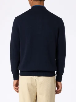 Marineblauer Polopullover Dorian aus Kaschmirmischung für Herren