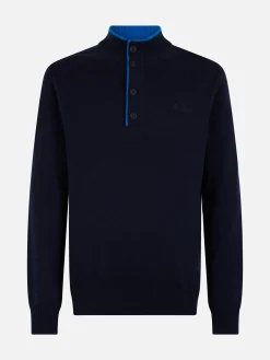 Marineblauer Polopullover Dorian aus Kaschmirmischung für Herren