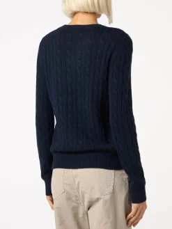 Marineblauer Pullover Sorbonne aus Kaschmirmischung für Damen