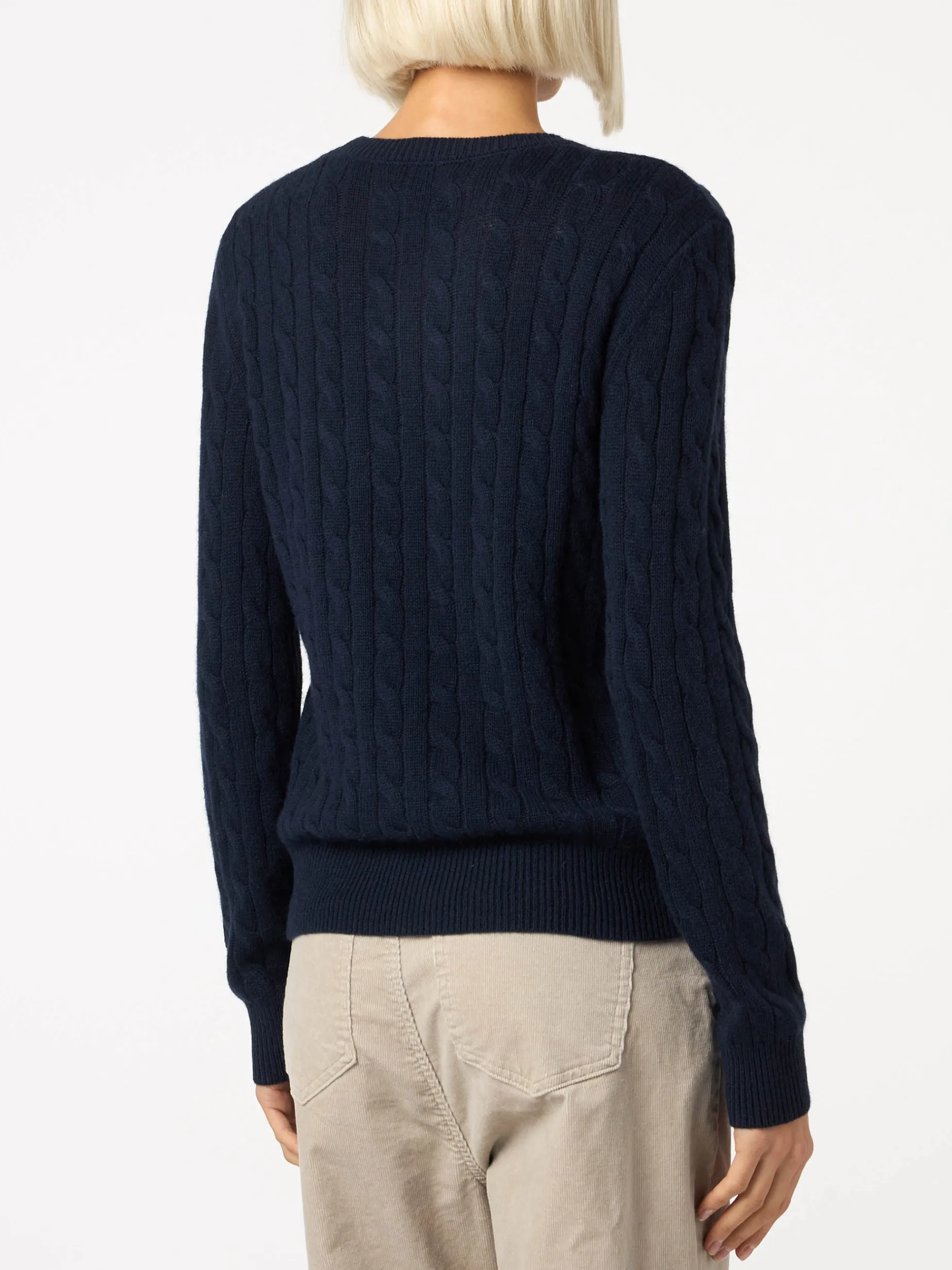 Marineblauer Pullover Sorbonne aus Kaschmirmischung für Damen