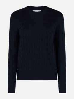 Marineblauer Pullover Sorbonne aus Kaschmirmischung für Damen