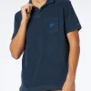 Marineblaues Frottee-Polo für Herren