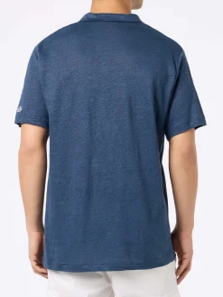 Marineblaues Herren-Leinen-Poloshirt Fraser