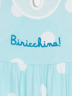 Mädchen Baumwollkleid Masha mit Aufdruck und „Biricchina“-Stickerei