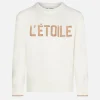 MÄDCHEN Weißer Pullover mit L'Étoile-Lurex-Aufdruck