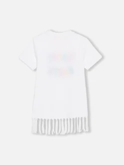 Mädchen-Abbey-Kleid mit Fransen und Frottee-Patch