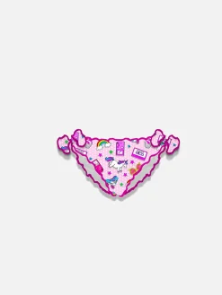 Mädchen-Badehose mit 90er-Patch-Print