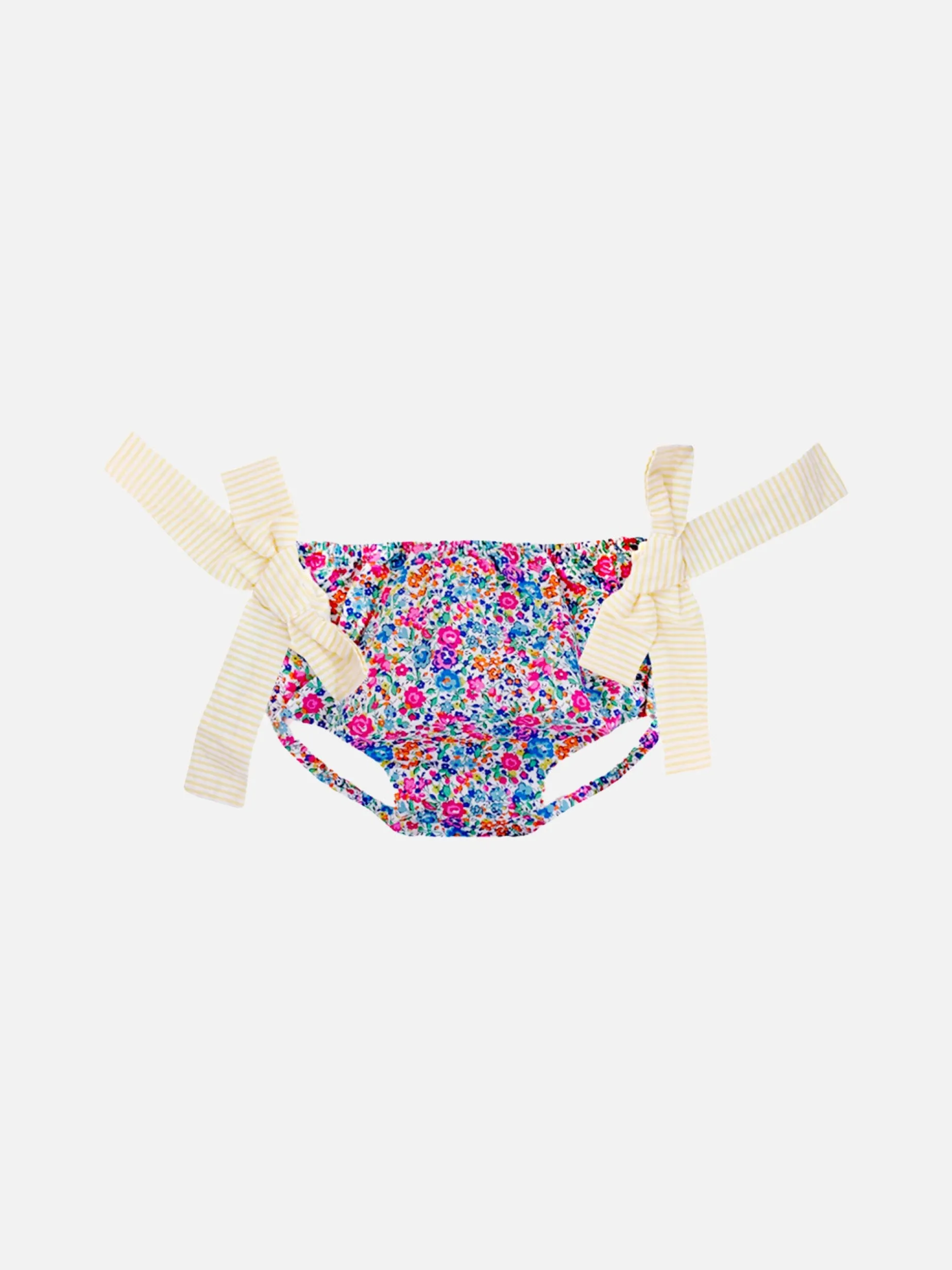 Mädchen-Badehose mit Liberty-Blumenprint und Schleifen | Hergestellt aus Liberty-Stoff