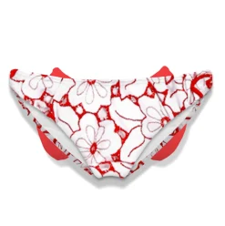 Mädchen-Badehose mit Stickerei und roter Schleife