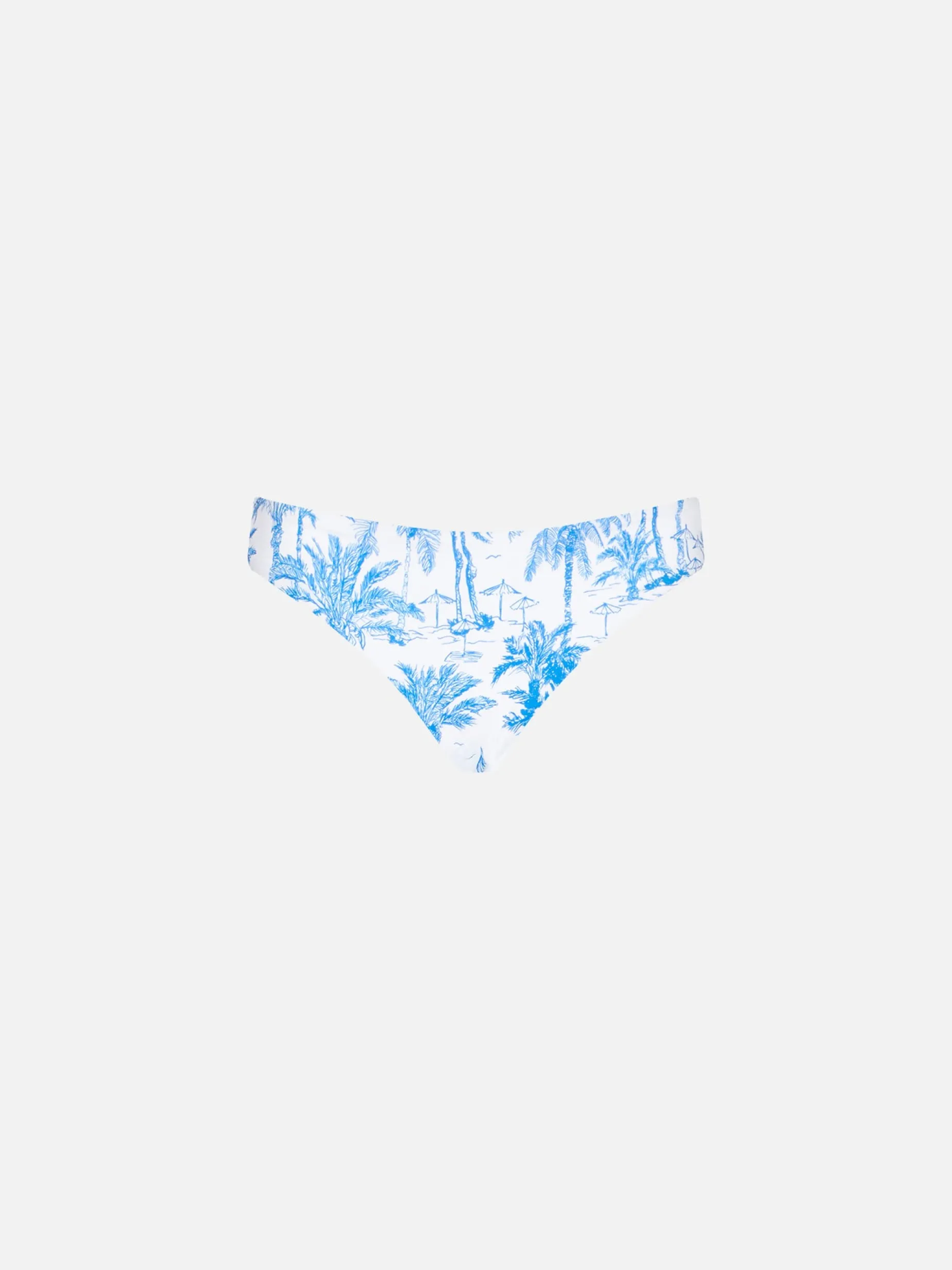 Mädchen-Badehose mit Toile-de-Jouy-Print und Schleife