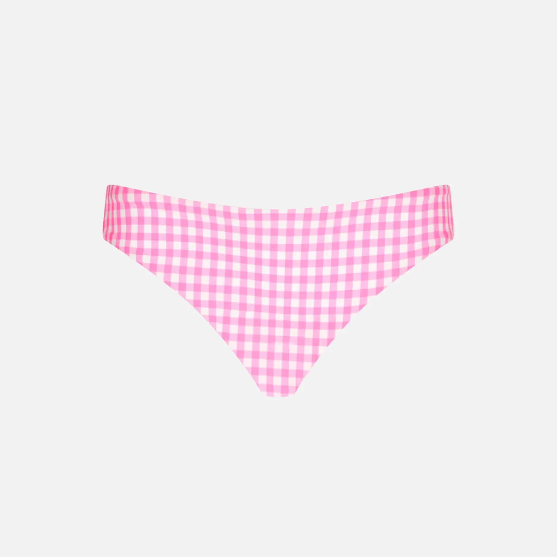 Mädchen-Badehose mit weißem und rosafarbenem Vichy-Print