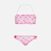 Mädchen-Bandeau-Bikini mit Gänseblümchen-Stickerei