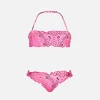 Mädchen-Bandeau-Bikini mit rosa Bandana-Print