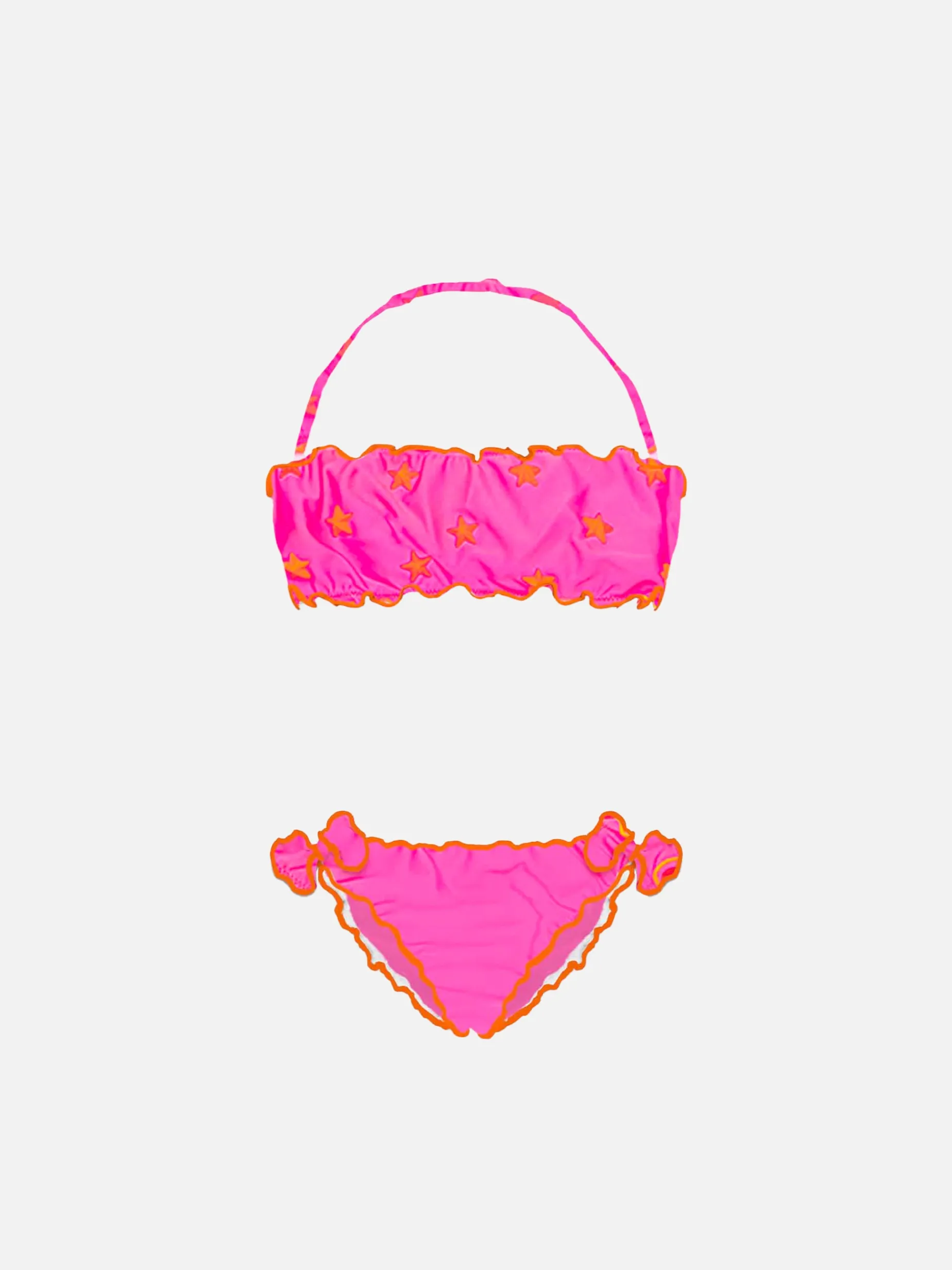 Mädchen-Bandeau-Bikini mit Sternniete