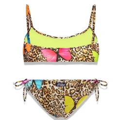 Mädchen-Bikini mit Animal-Print und Schmetterlingen