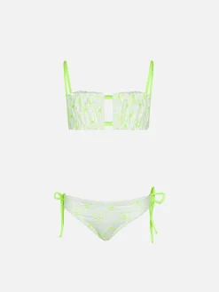 Mädchen-Bikini mit Gänseblümchen-Stickerei