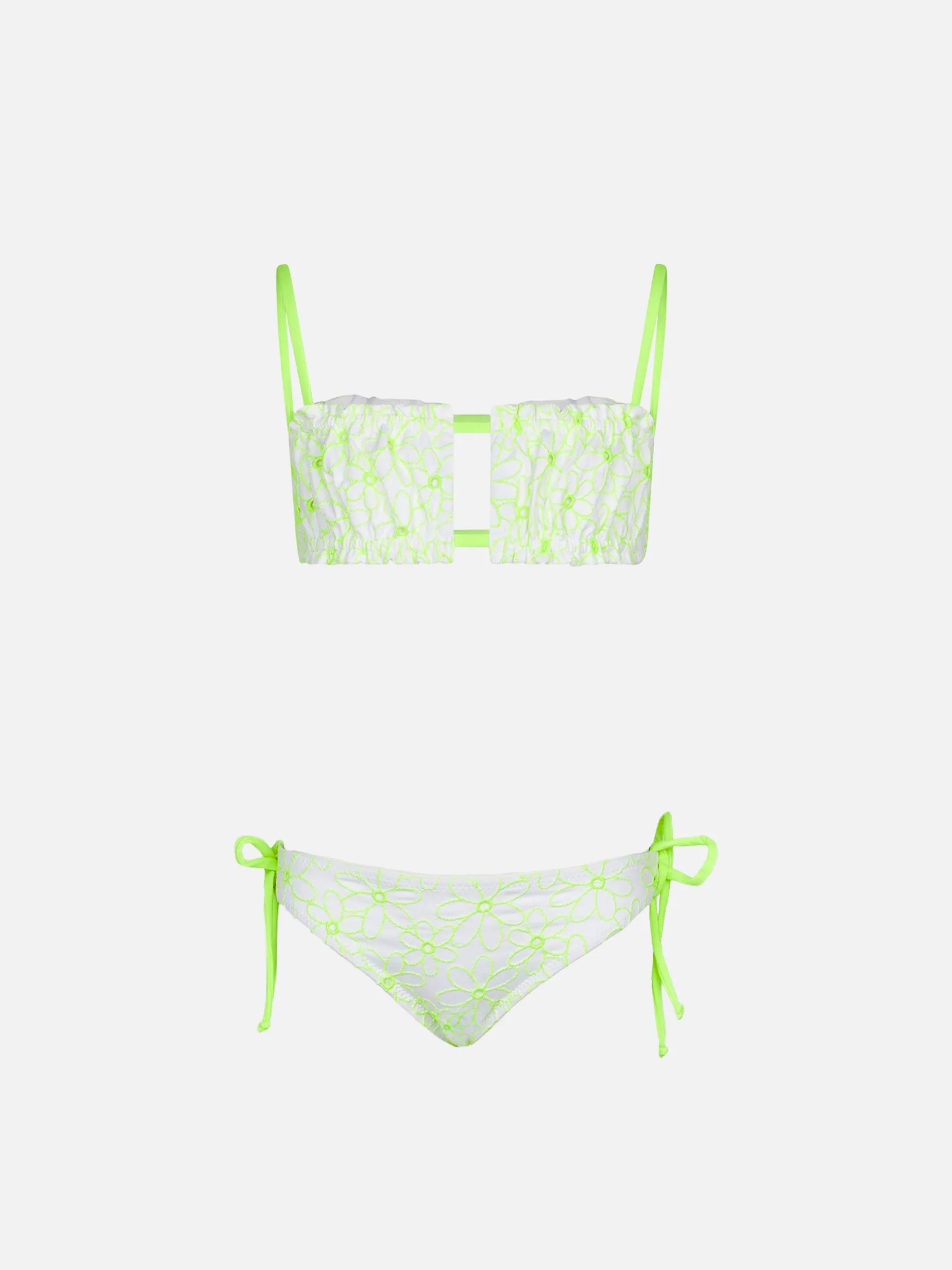 Mädchen-Bikini mit Gänseblümchen-Stickerei